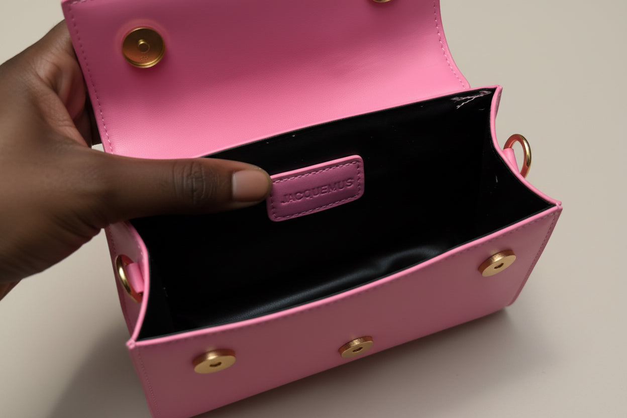 Jacquemus Le Chiquito Pink Leather Detachable Strap Mini Tote Bag