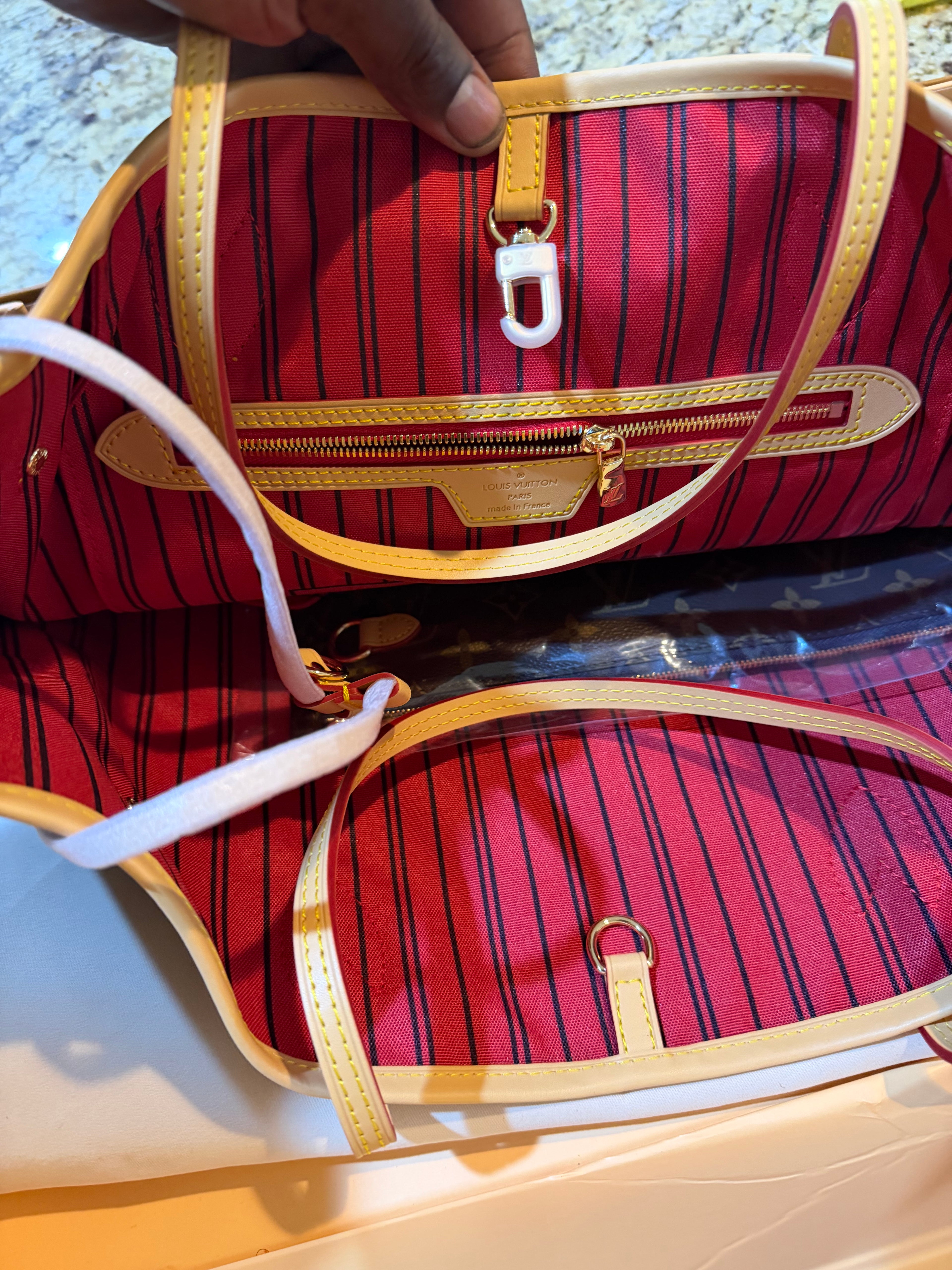LOUIS VUITTON Neverfull MM Monogram Rose Beige M46975
